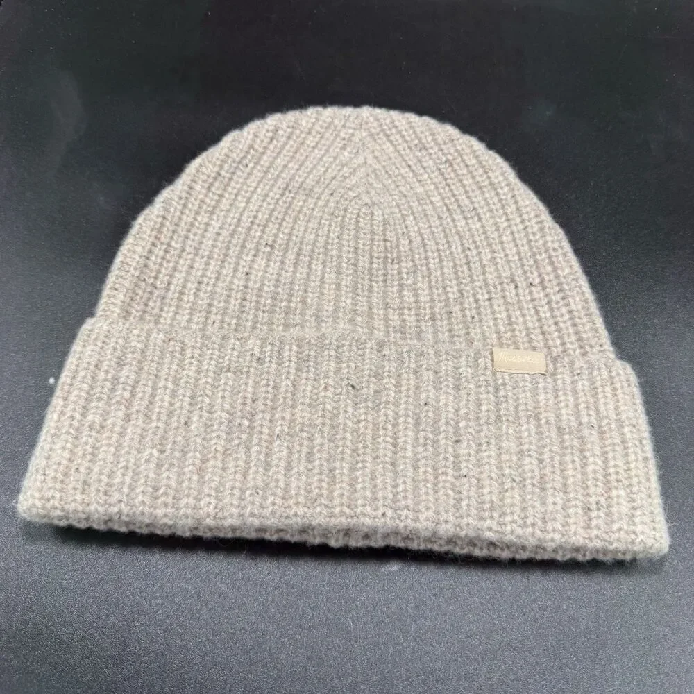 New Madewell Beanie Women's OS One Size 100% Merino Wool Knit Brown